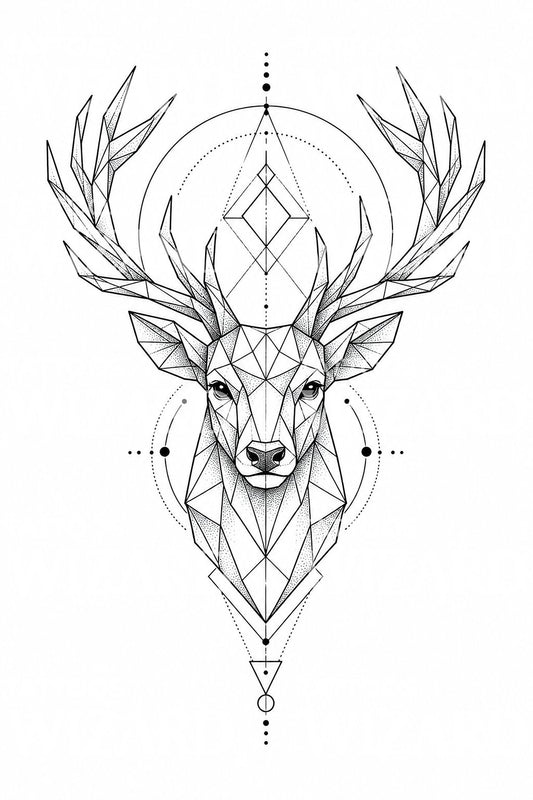 Design di tatuaggio cervo geometrico