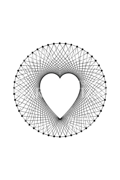 Geometrisches String-Art-Herz-Tattoo-Design