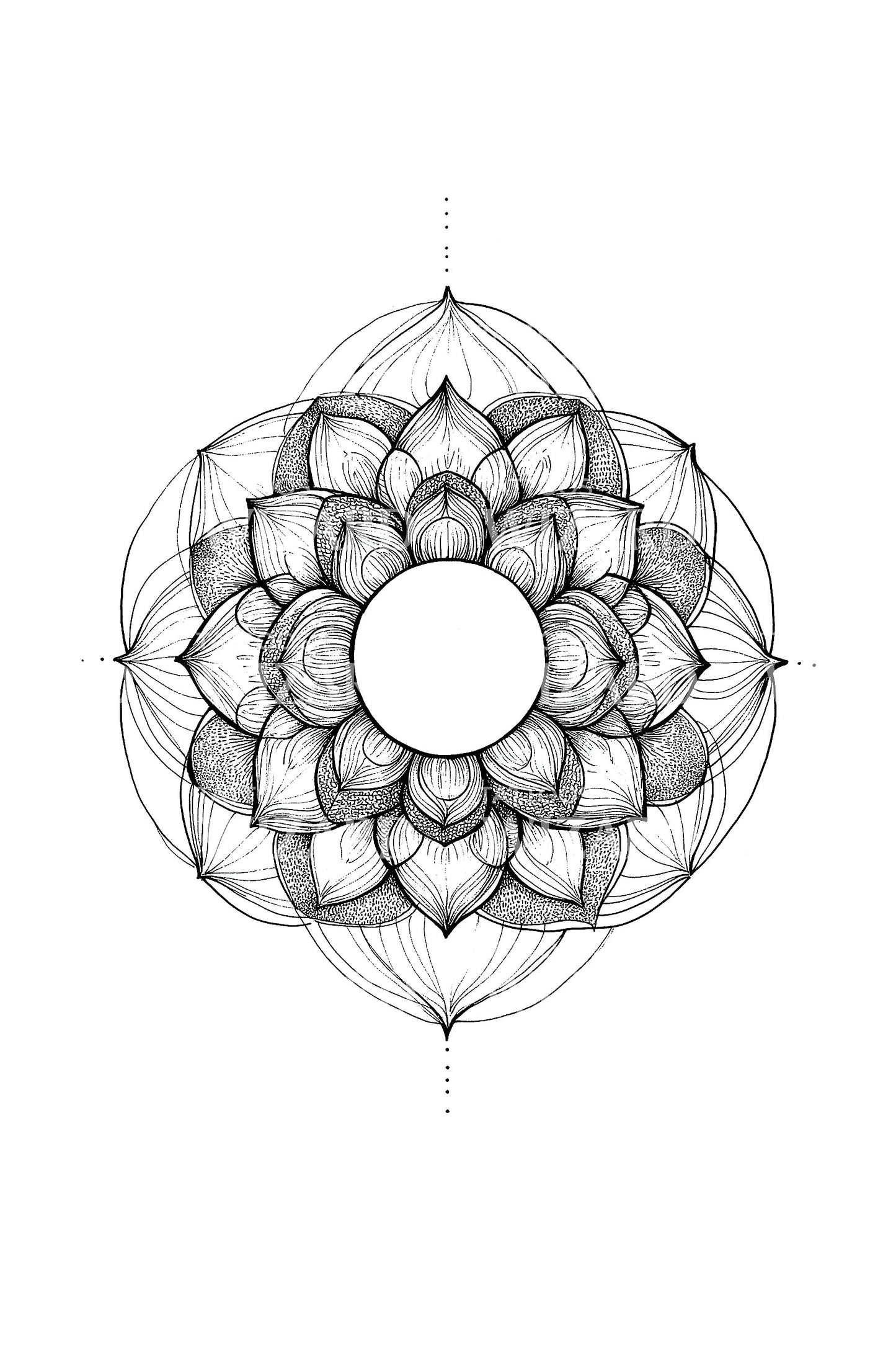Geometric Torus Flower Tattoo Design