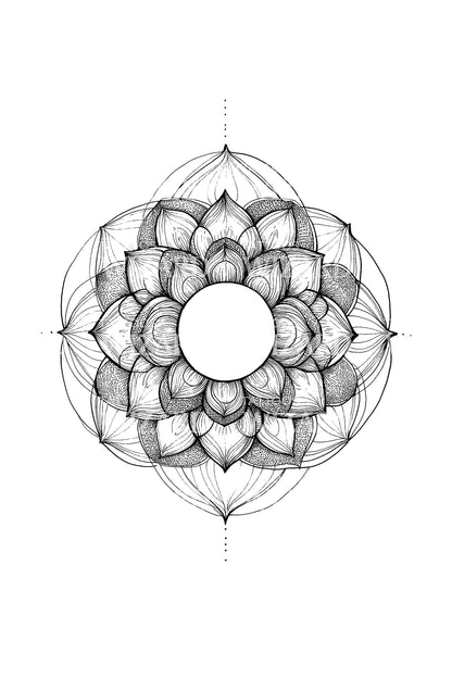 Geometric Torus Flower Tattoo Design