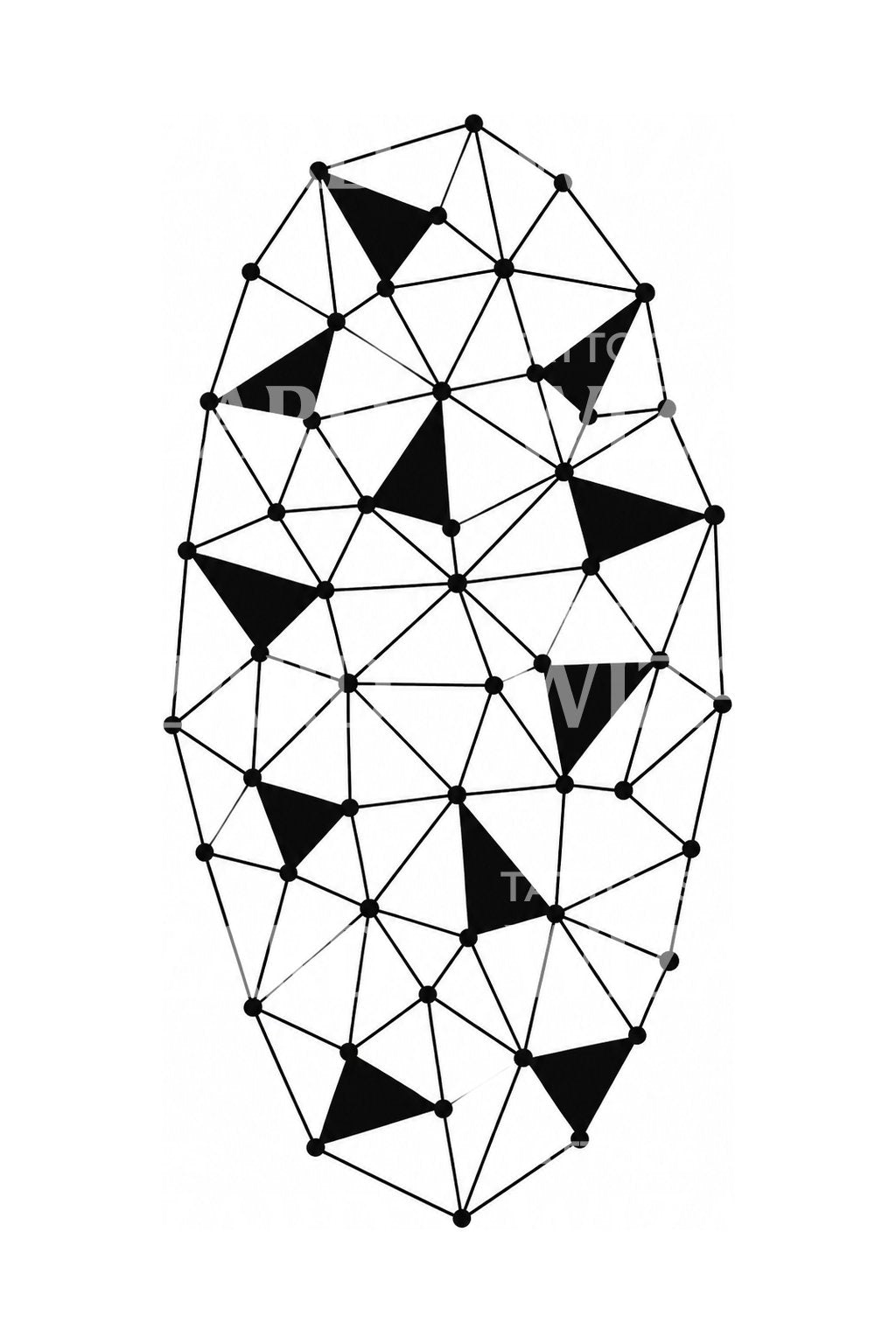 Tattoo geometrico rete di triangoli