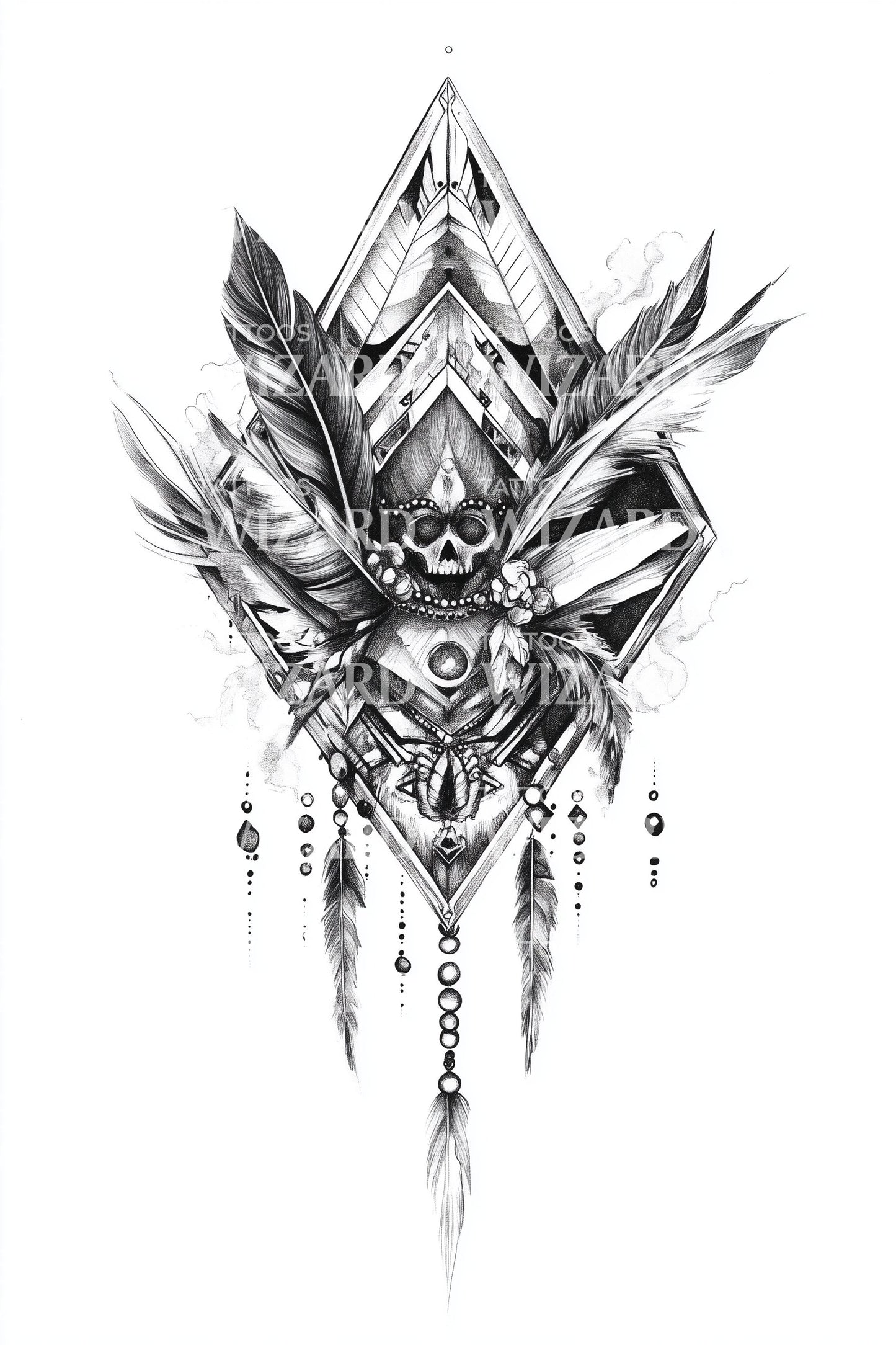 Geometric Tribal Fox Tattoo Design