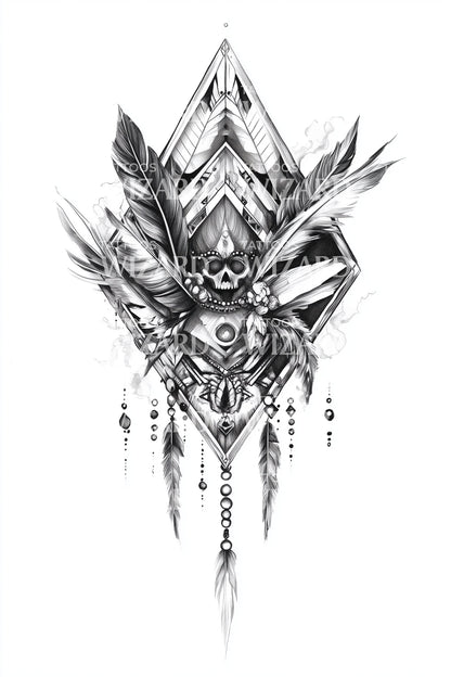 Geometric Tribal Fox Tattoo Design