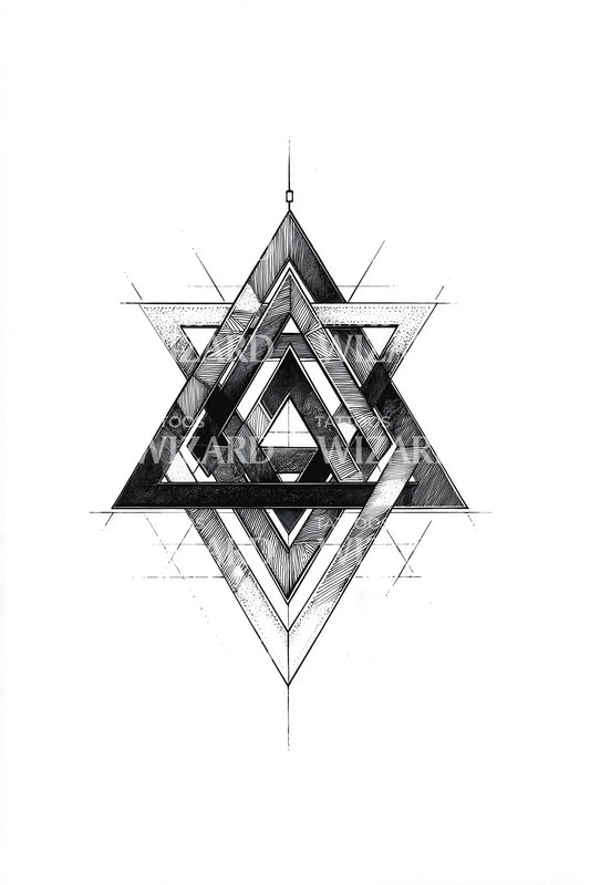 Geometric Trinity Knot Tattoo Design