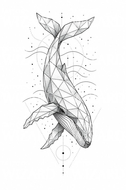 Geometrisches Wal-Tattoo-Design