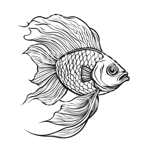 Conception de tatouage de poisson rouge