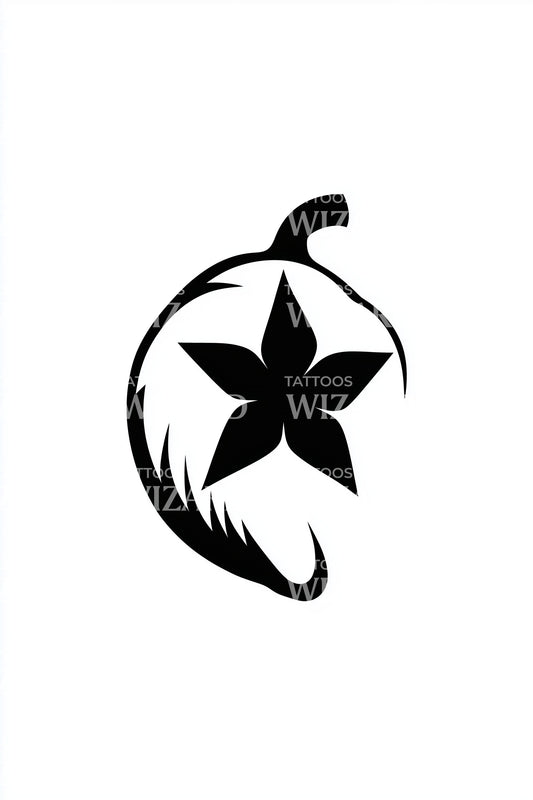 Ghana Schwarzer Stern Emblem Tattoo Idee