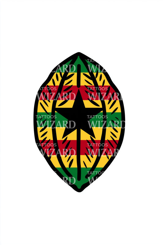 Desain Tato Perisai Kente Ghana