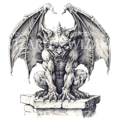 Ghastly Gargoyle Tattoo Design