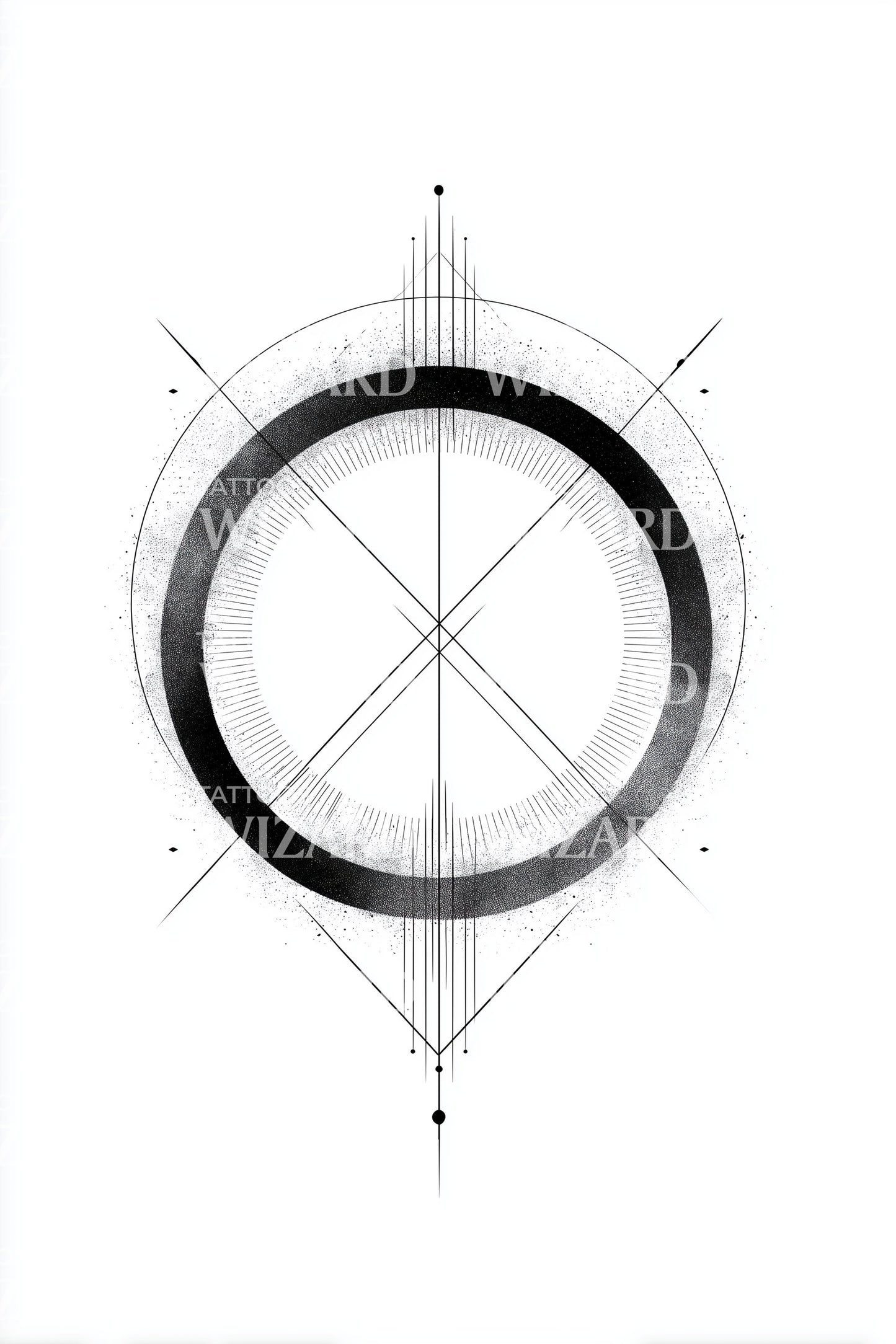 Ghosted Eclipse Ring Tatoveringsdesign