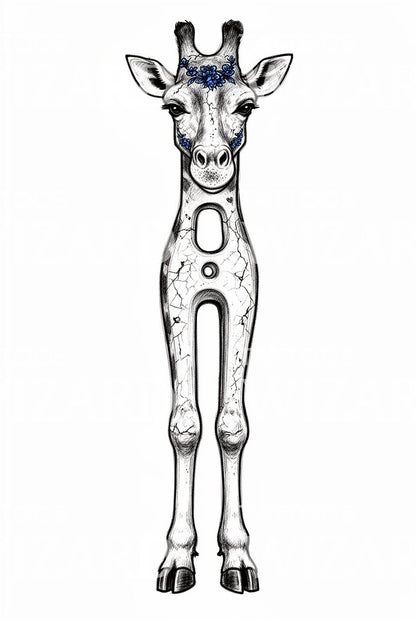 Florales Giraffen-Tattoo-Design