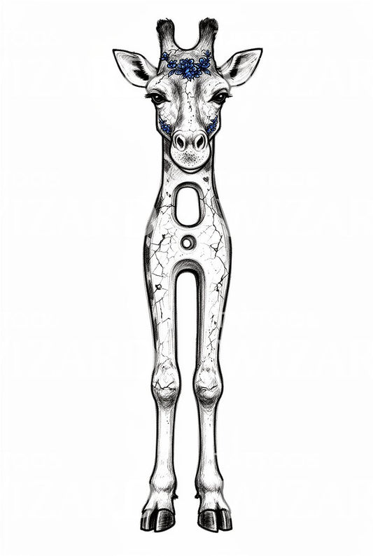 Florales Giraffen-Tattoo-Design