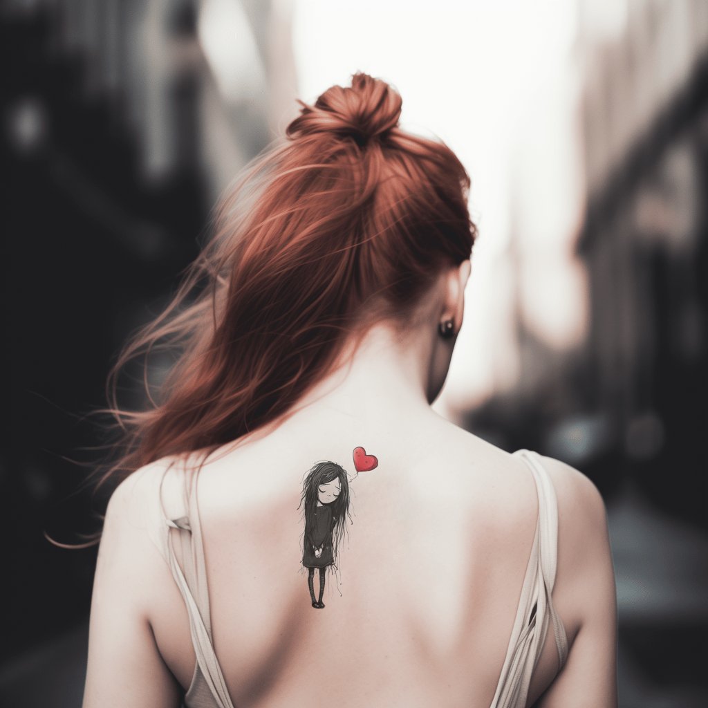 Une idée de tatouage de fille au cœur brisé