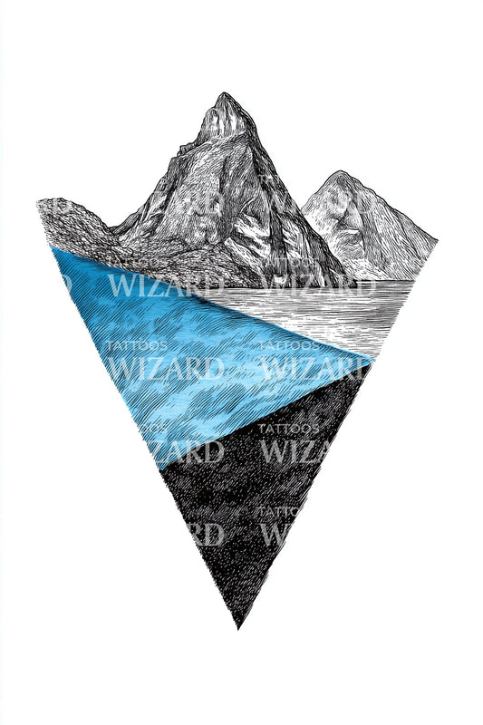 Glacial Peaks Triangle Tattoo Design