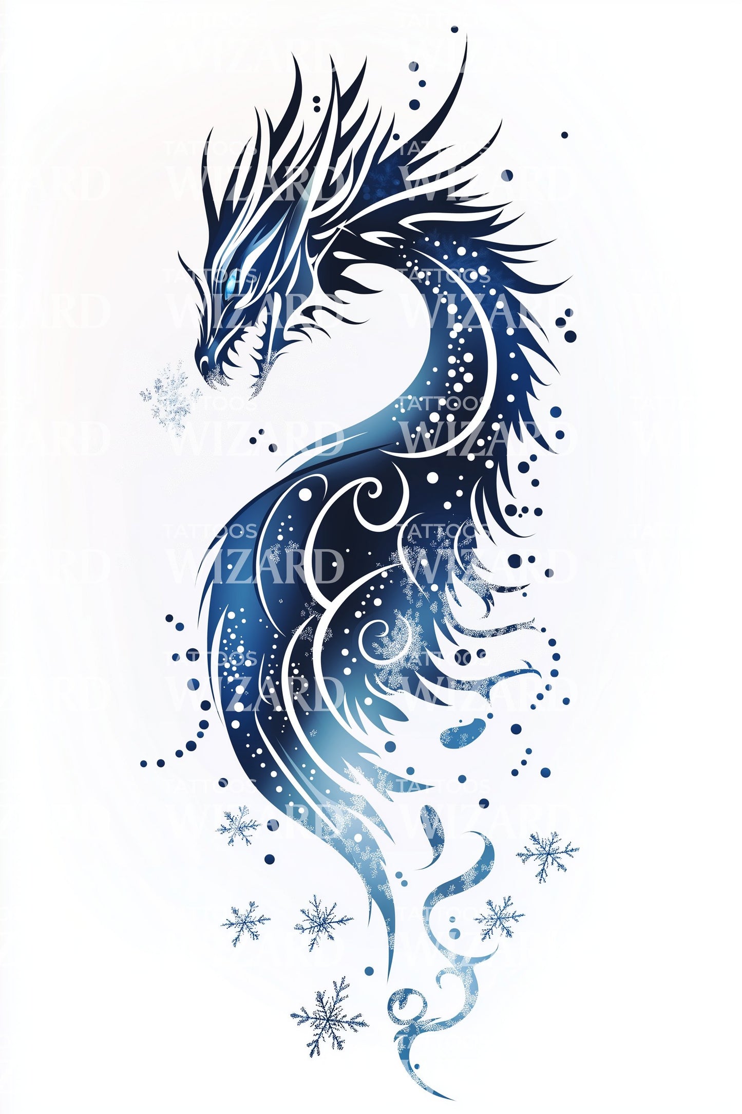 Glacier Serpent Dragon Tattoo Design