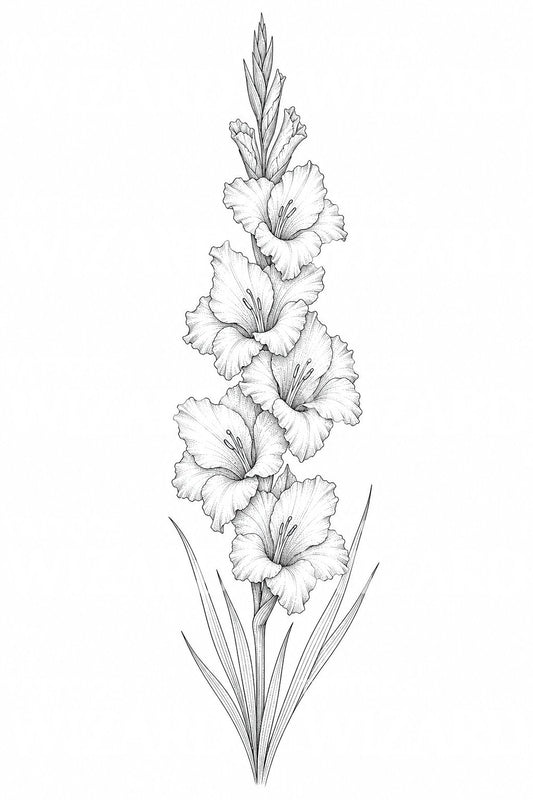 Motif de tatouage flèche de glaïeul