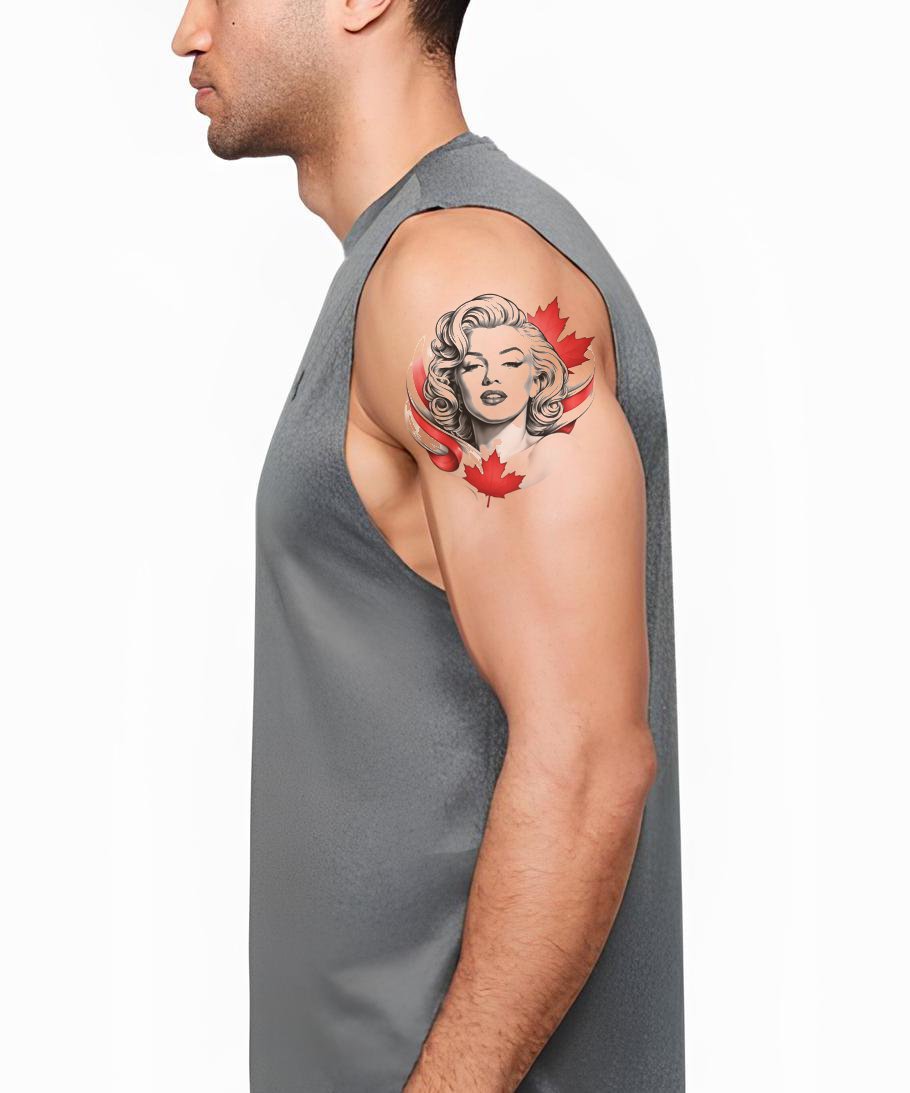 Retro Glamour Maple Tattoo Illustration