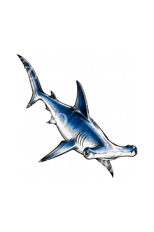 Idée de tatouage de requin-marteau en glisse