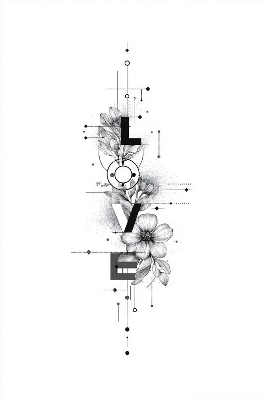 故障边缘爱情纹身插图