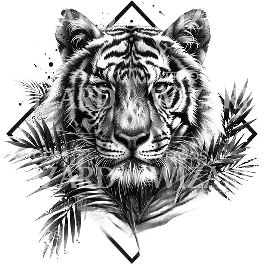 Conception de tatouage de tigre sauvage glorieux