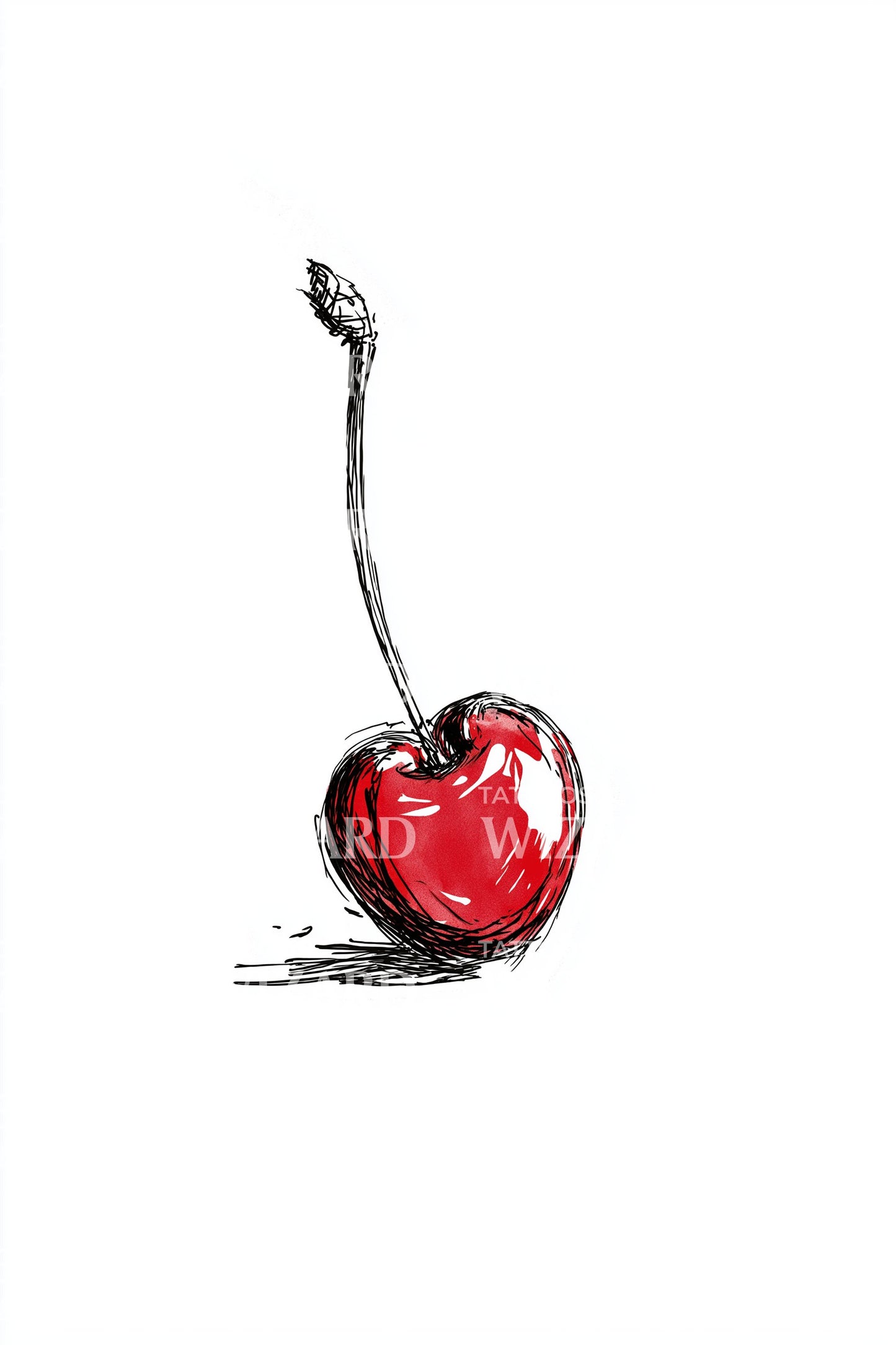 Glossy Cherry Tattoo Illustration