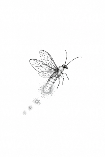 Idea per un tatuaggio con scia di lucciole luminose