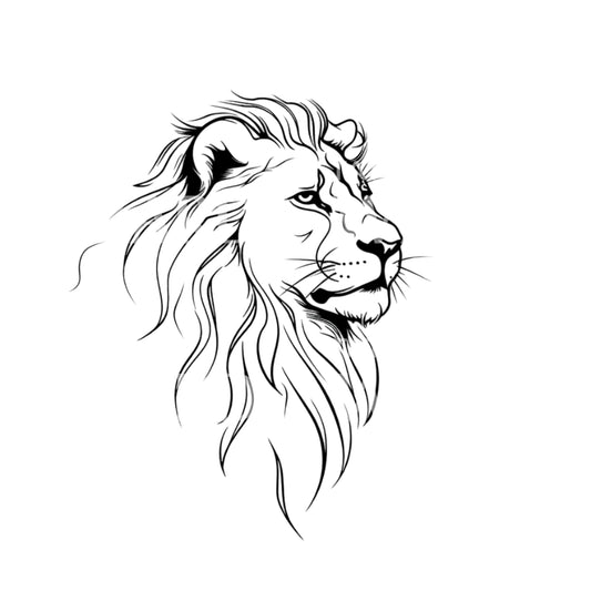 Minimalist Lion Head Tattoo Design