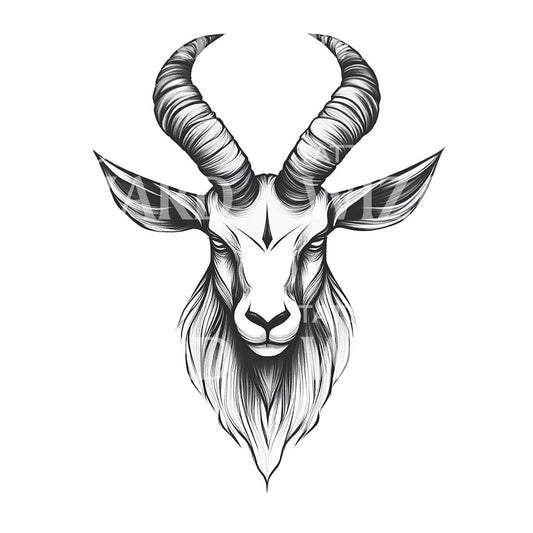 Goat Head Representing Wisdom and Confidence Tattoo Design