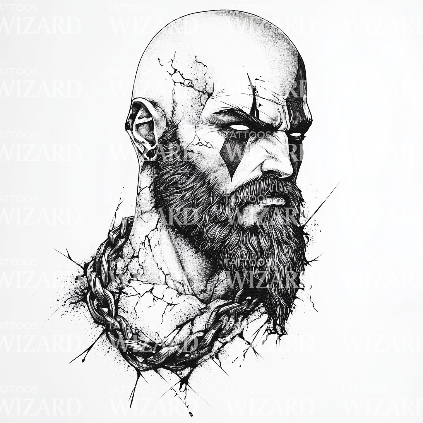 God of War Kratos Portrait Tattoo Idea