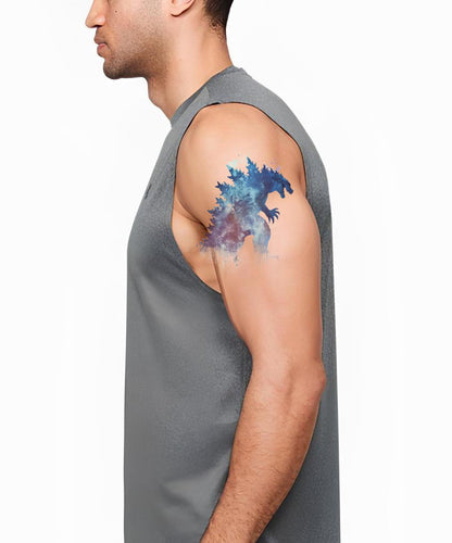 Design del Tatuaggio Silhouette Acquerello di Godzilla