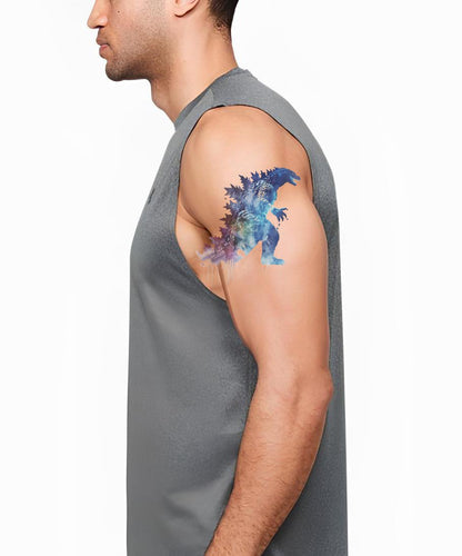 Design del tatuaggio Godzilla con schizzi ad acquerello