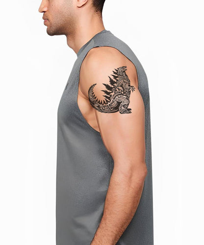 Desenho de Tatuagem Tribal Godzilla