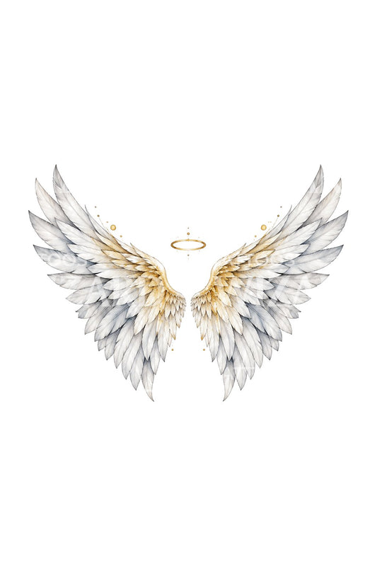 Von Gold geküsstes Engelsflügel-Tattoo-Design