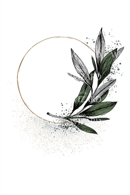 Gold Ring Olive Wreath Tattoo Idea