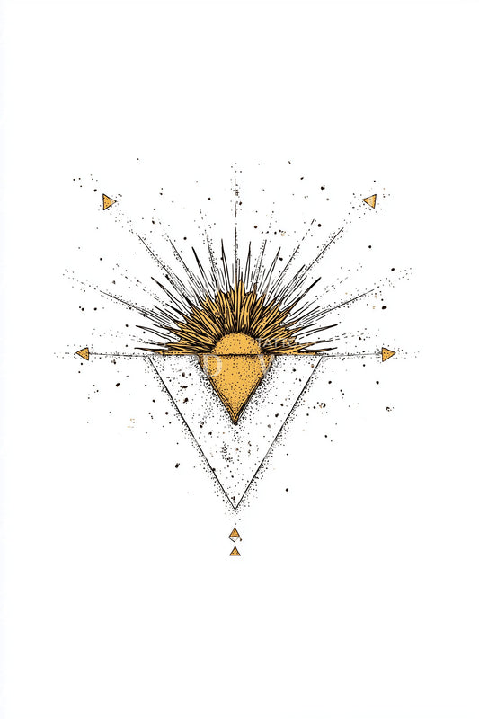 Design Tatuaggio Triangolo Esplosione Dorata