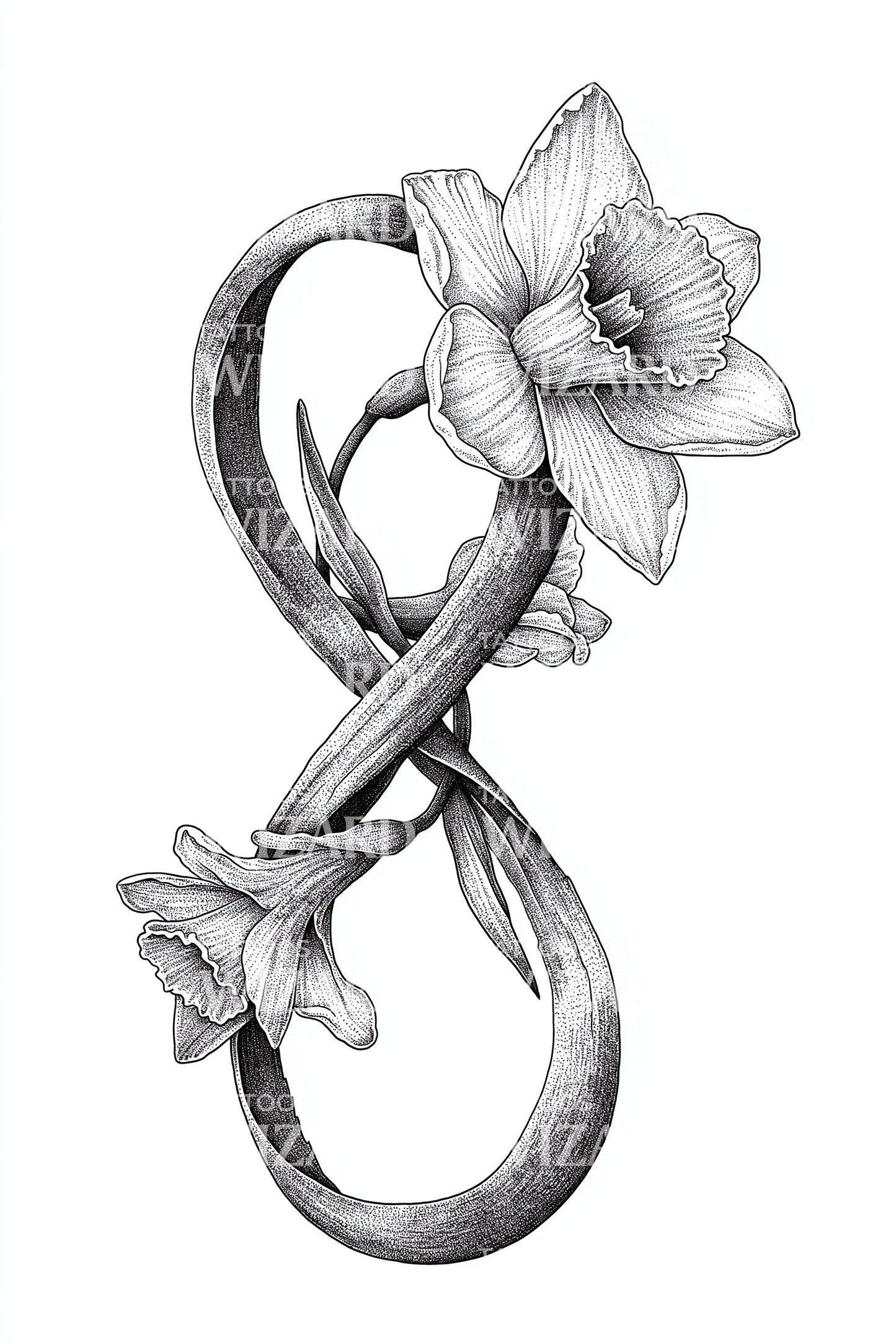 Golden Circle Daffodil Tattoo Idea