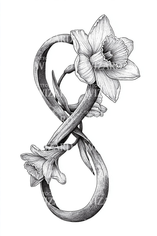 Golden Circle Daffodil Tattoo Idea