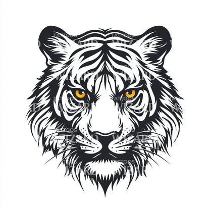 Golden Eyed Tiger Tattoo Design