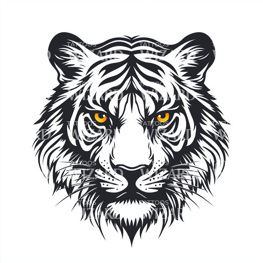 Golden Eyed Tiger Tattoo Design