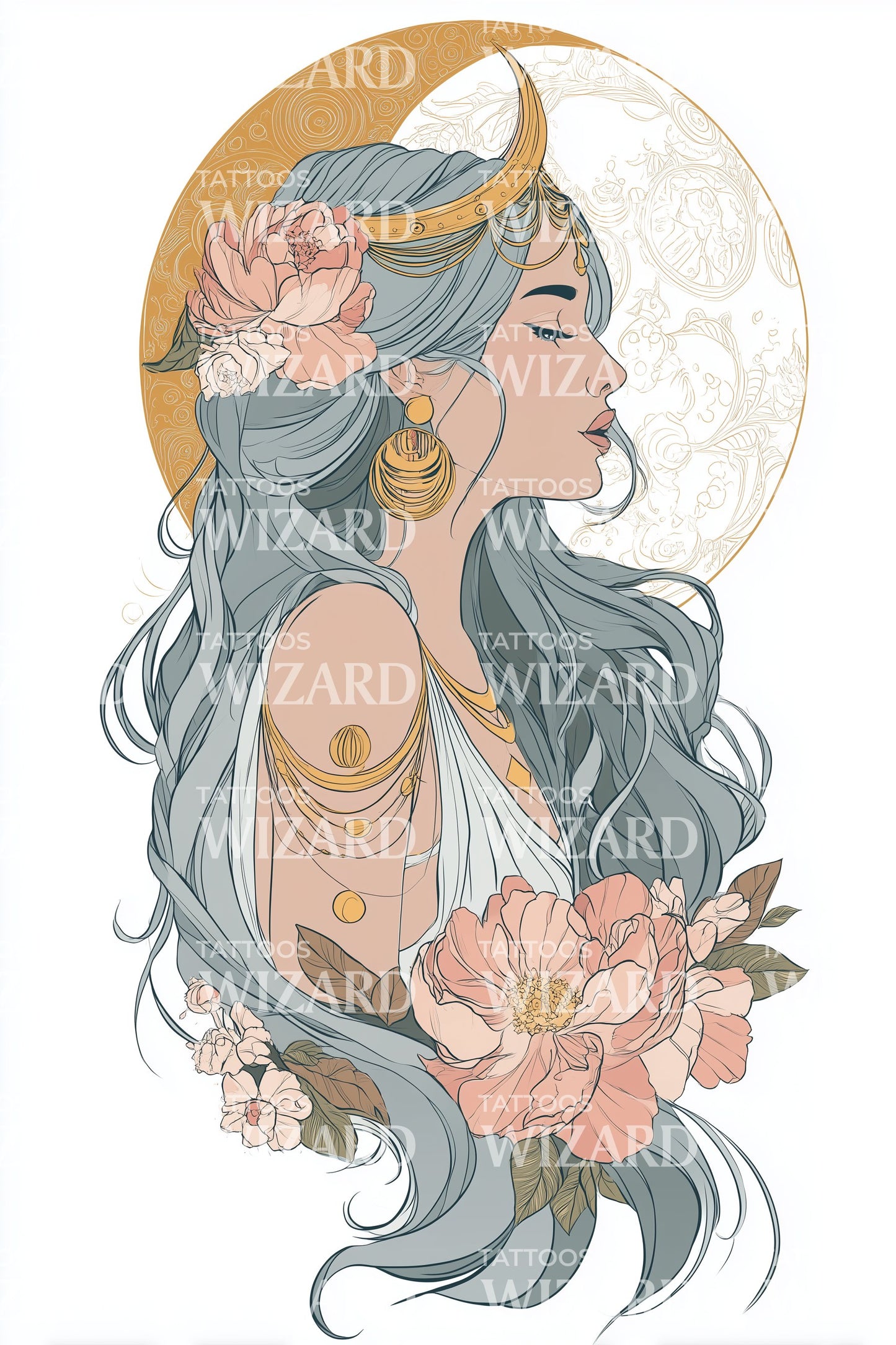 Golden Halo Muse Tattoo Idea