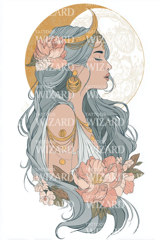 Golden Halo Muse Tattoo Idea