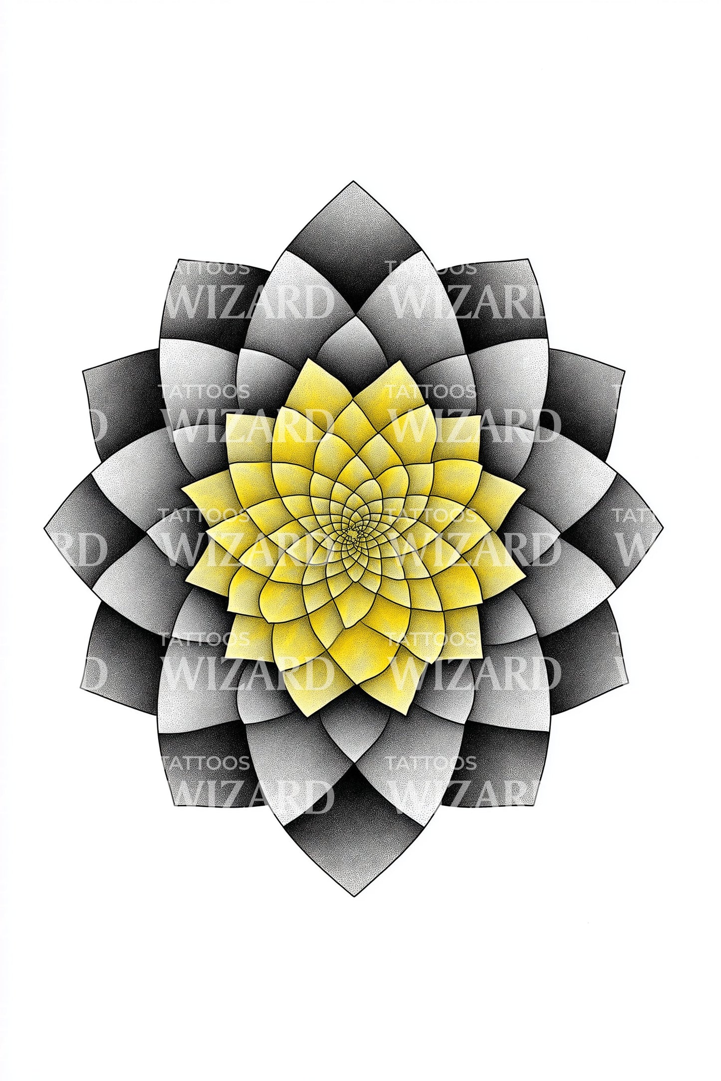 Golden Hive Blossom Tattoo Design