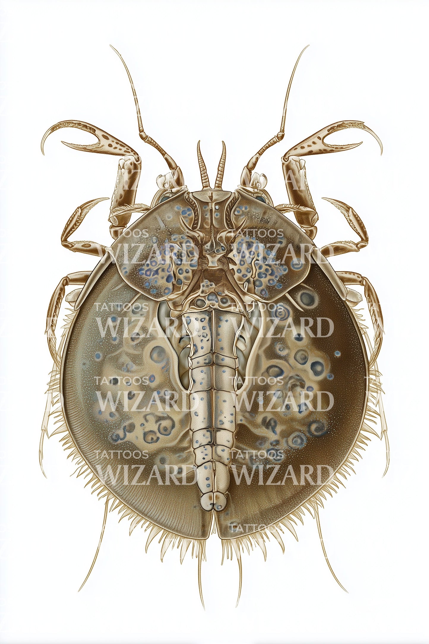 Golden Horseshoe Crab Tattoo Idea