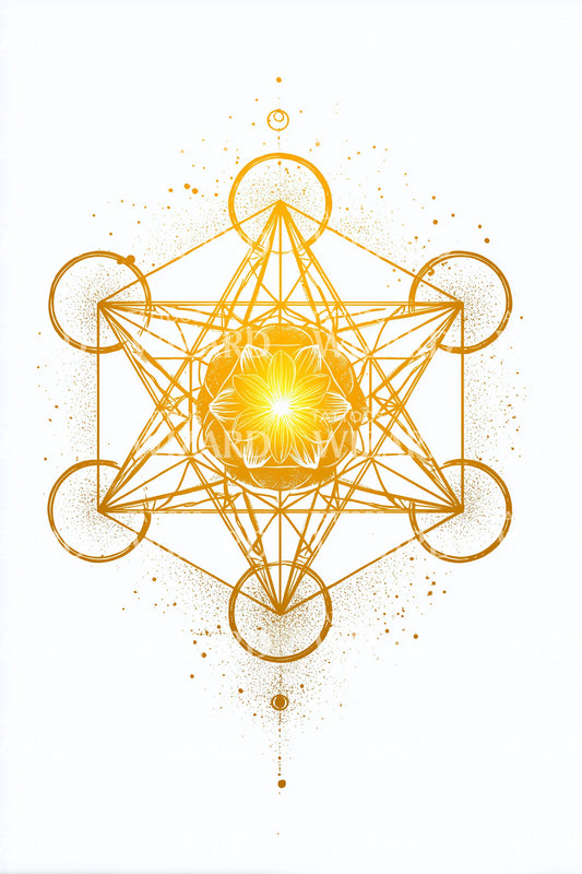Golden Metatron Light Tattoo Design