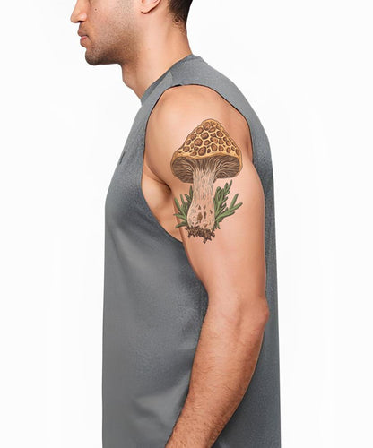 Golden Morel Botanical Tattoo Illustration
