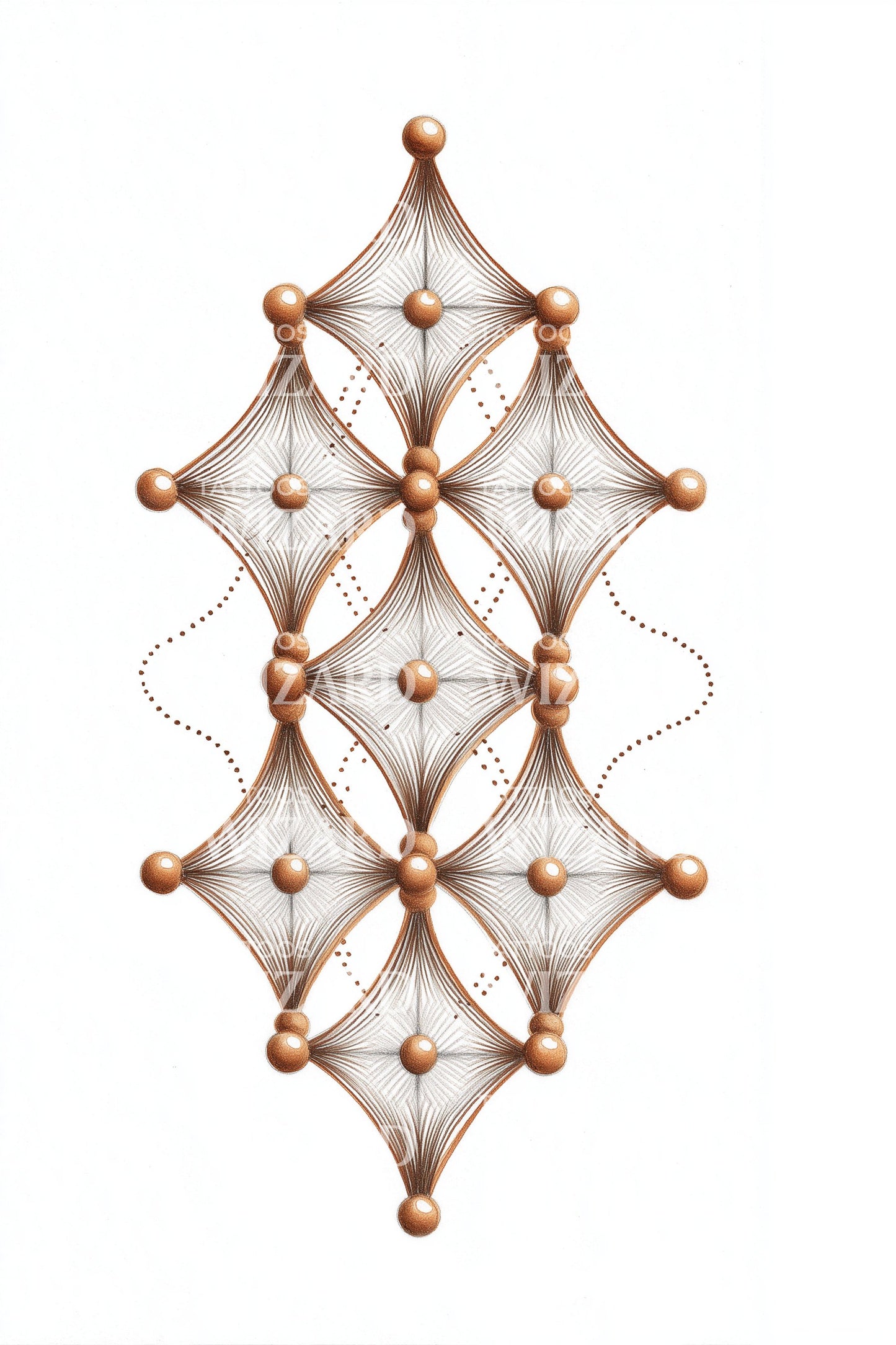 Golden Node Geometry Tattoo Design