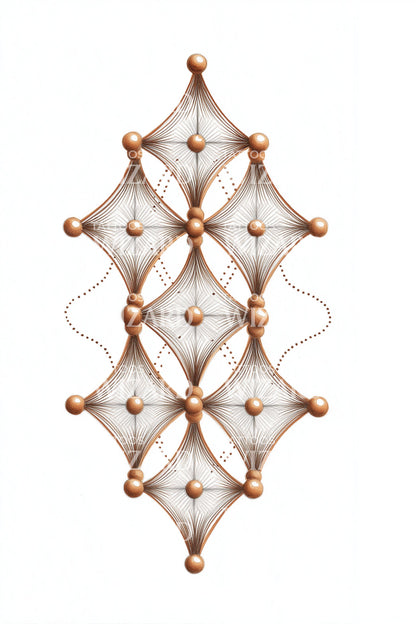 Golden Node Geometry Tattoo Design