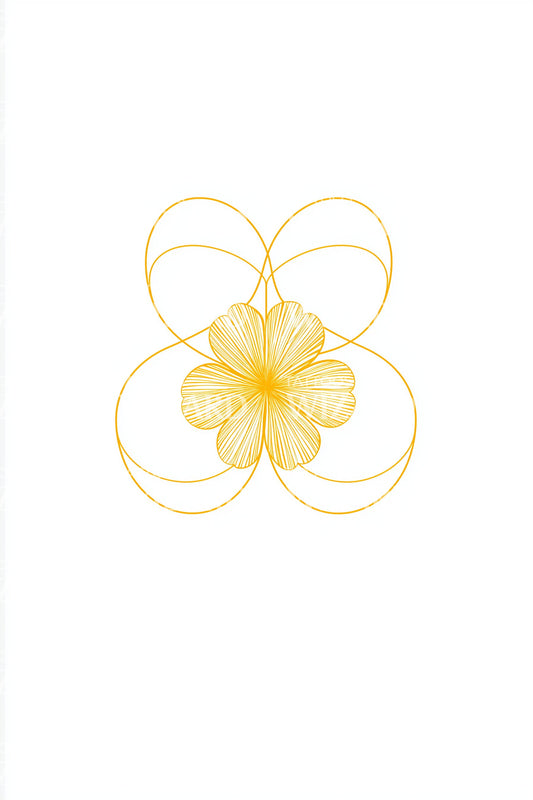 Golden Petal Geometry Tattoo Design
