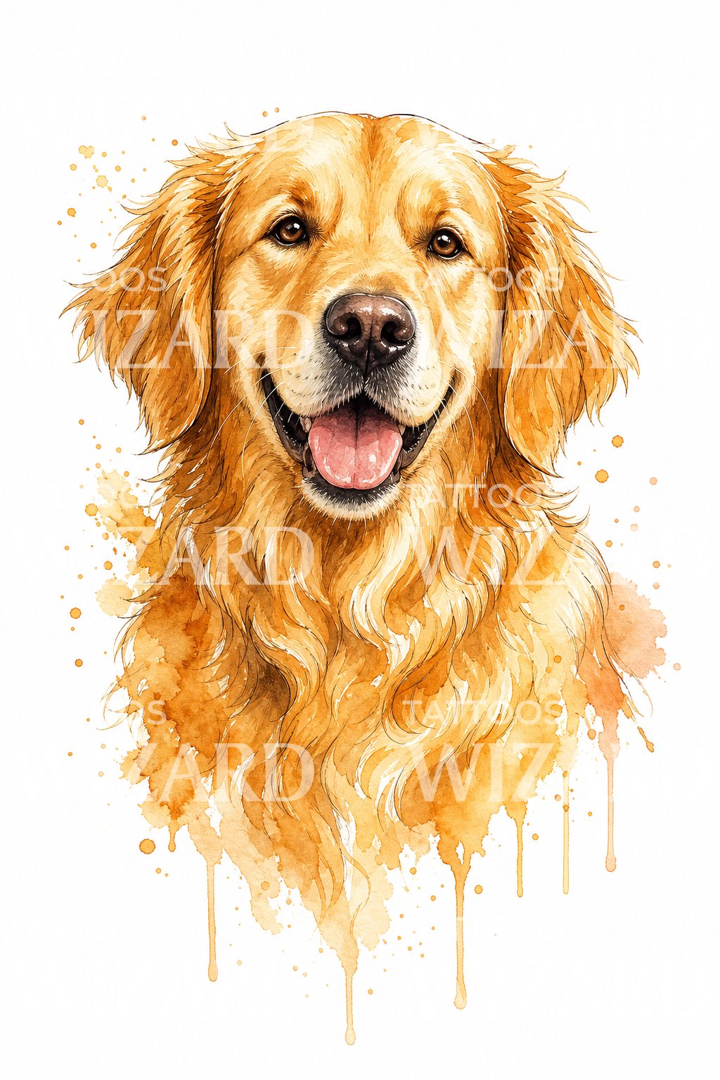 Golden Retriever Tattoo Design