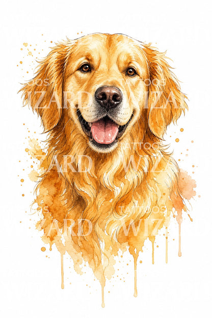 Golden Retriever Tattoo Design